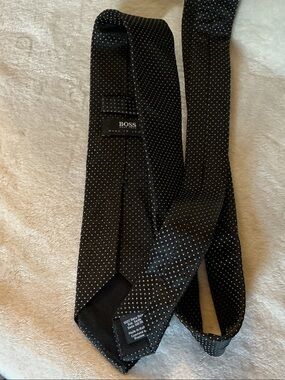 BOSS Black Tie with White Microdots